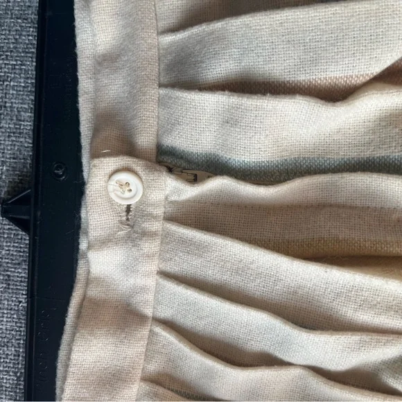 ABVIEN vintage Midi pleaded Skirt rainbow pastels diamond stripes over cream 8 - Picture 6 of 6